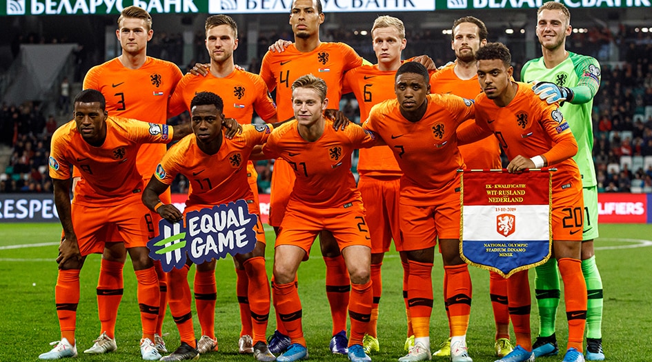 Nederlands elftal teamfoto