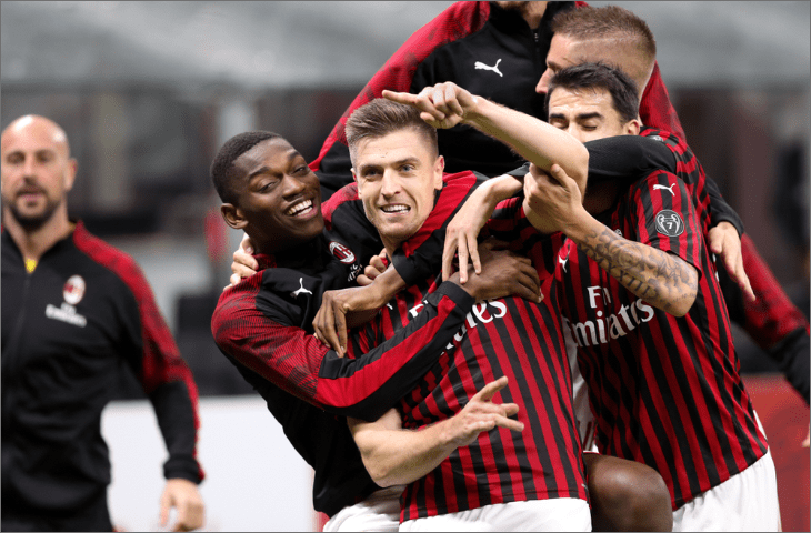 ac milan spelers juichen