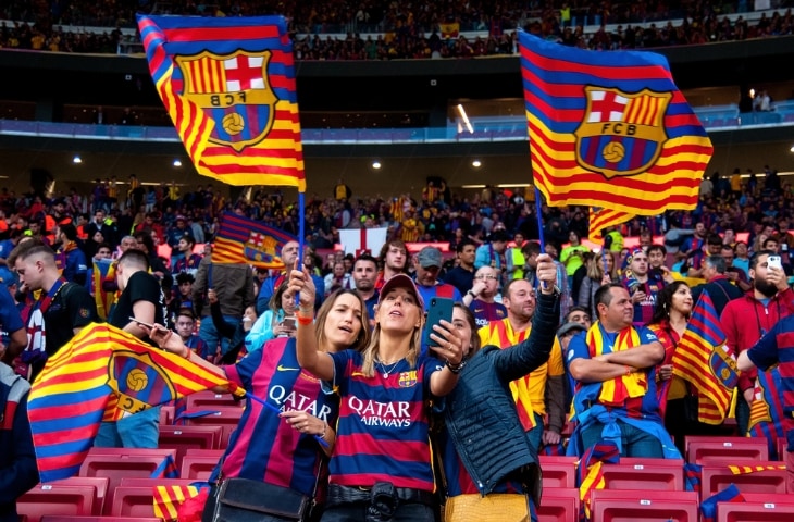 fans fc barcelona tribune stadion