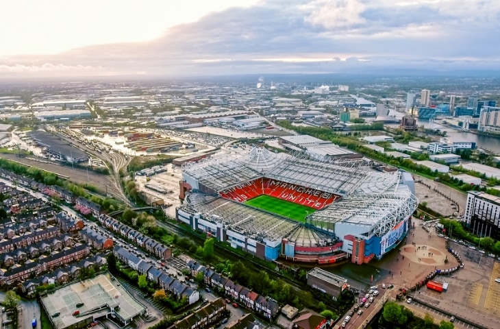 stadion old trafford manchester van bovenaf